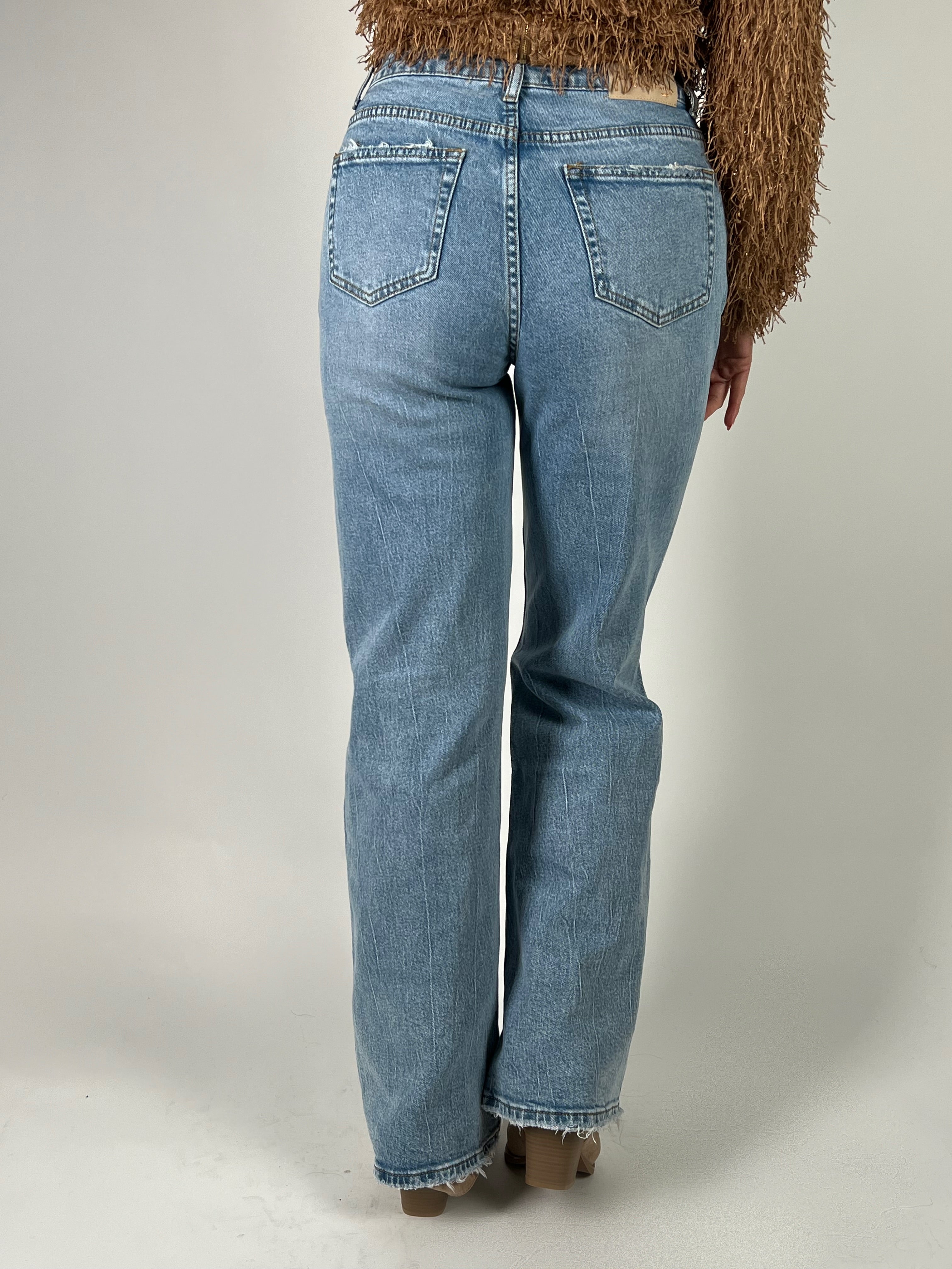 Jean Q 3329 jambe large bleu