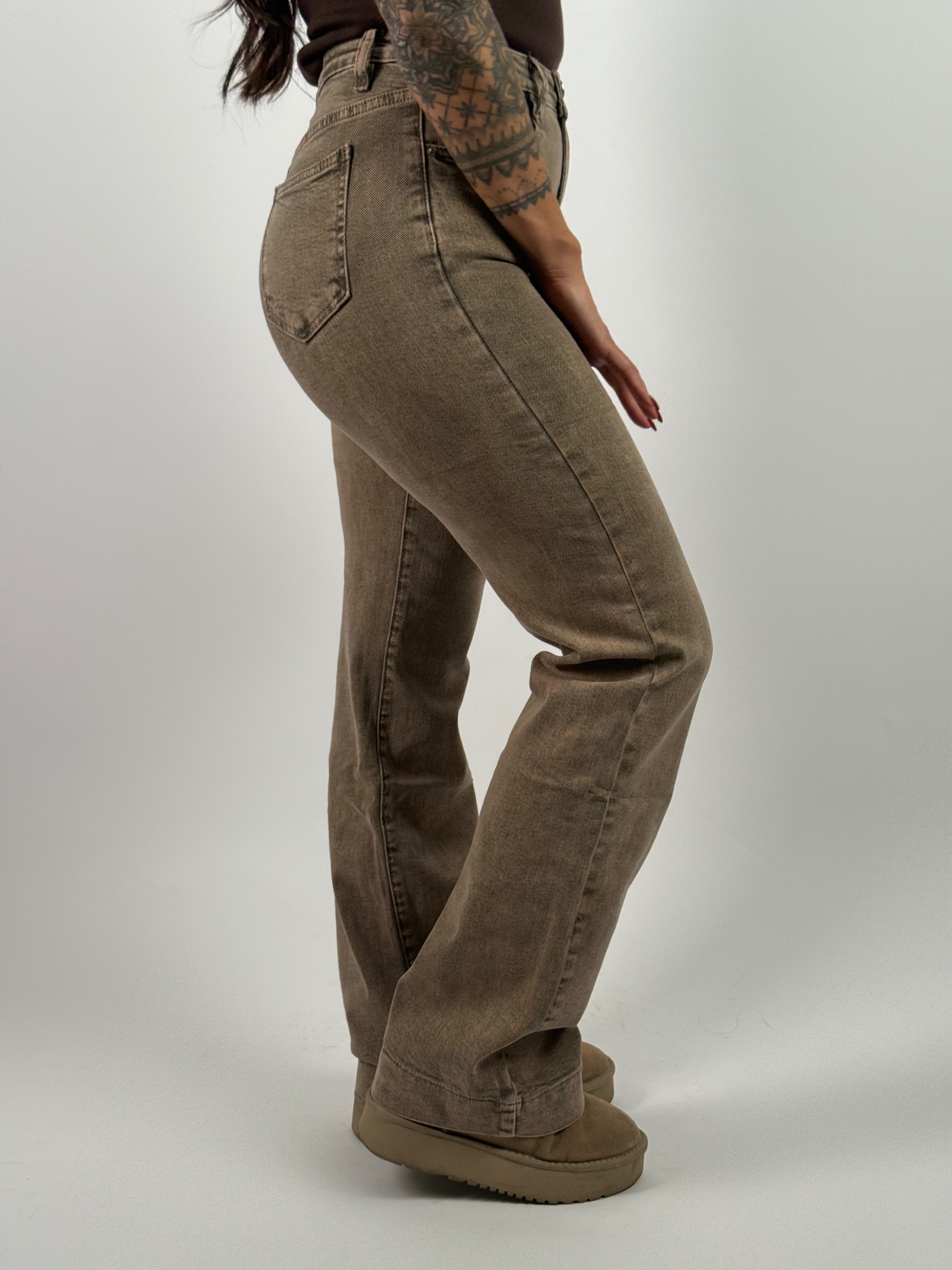 Jeans Y 6511 Wide Leg Taupe