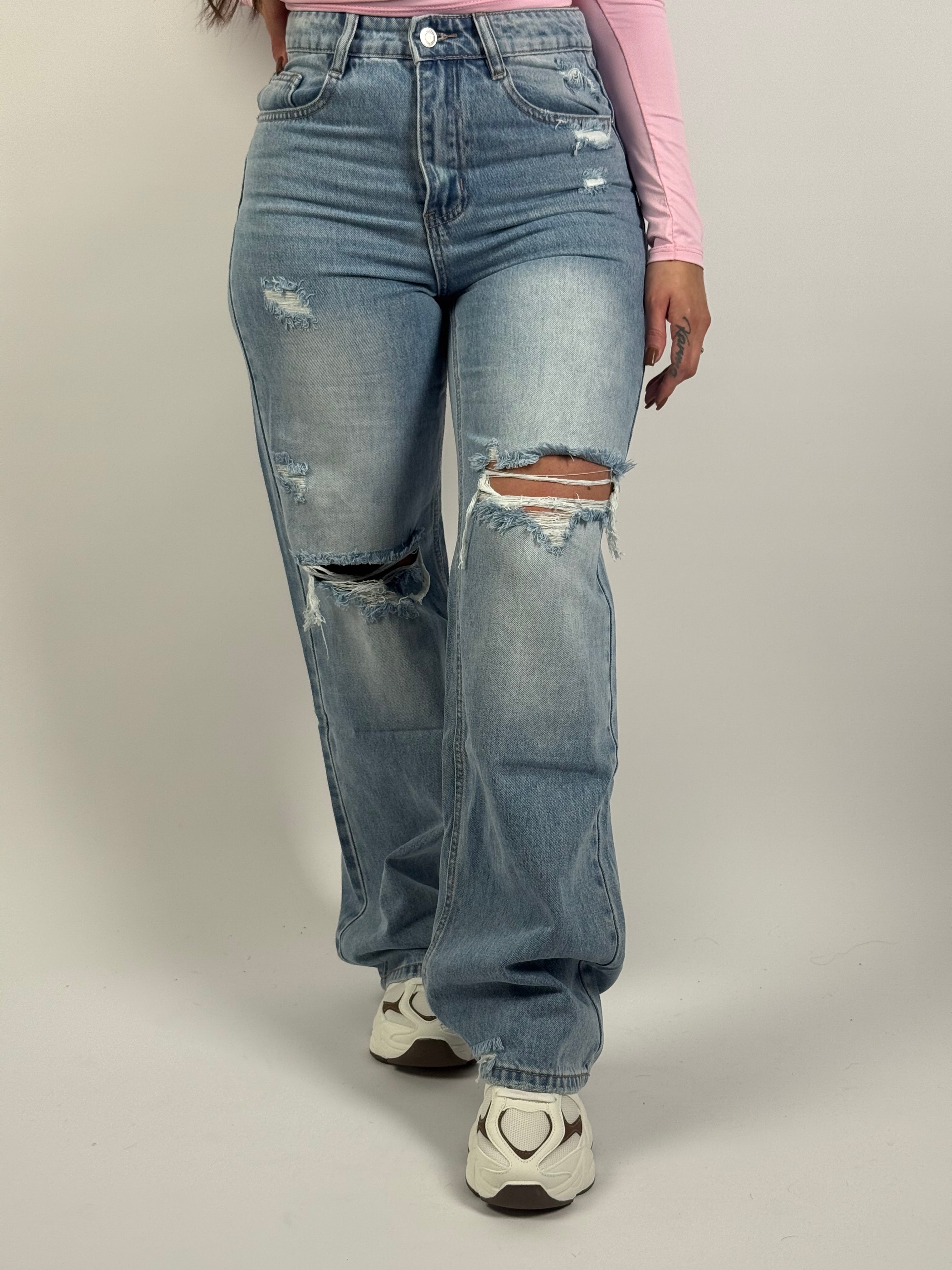 Jeans L 6002-1 Wide Leg Blauw