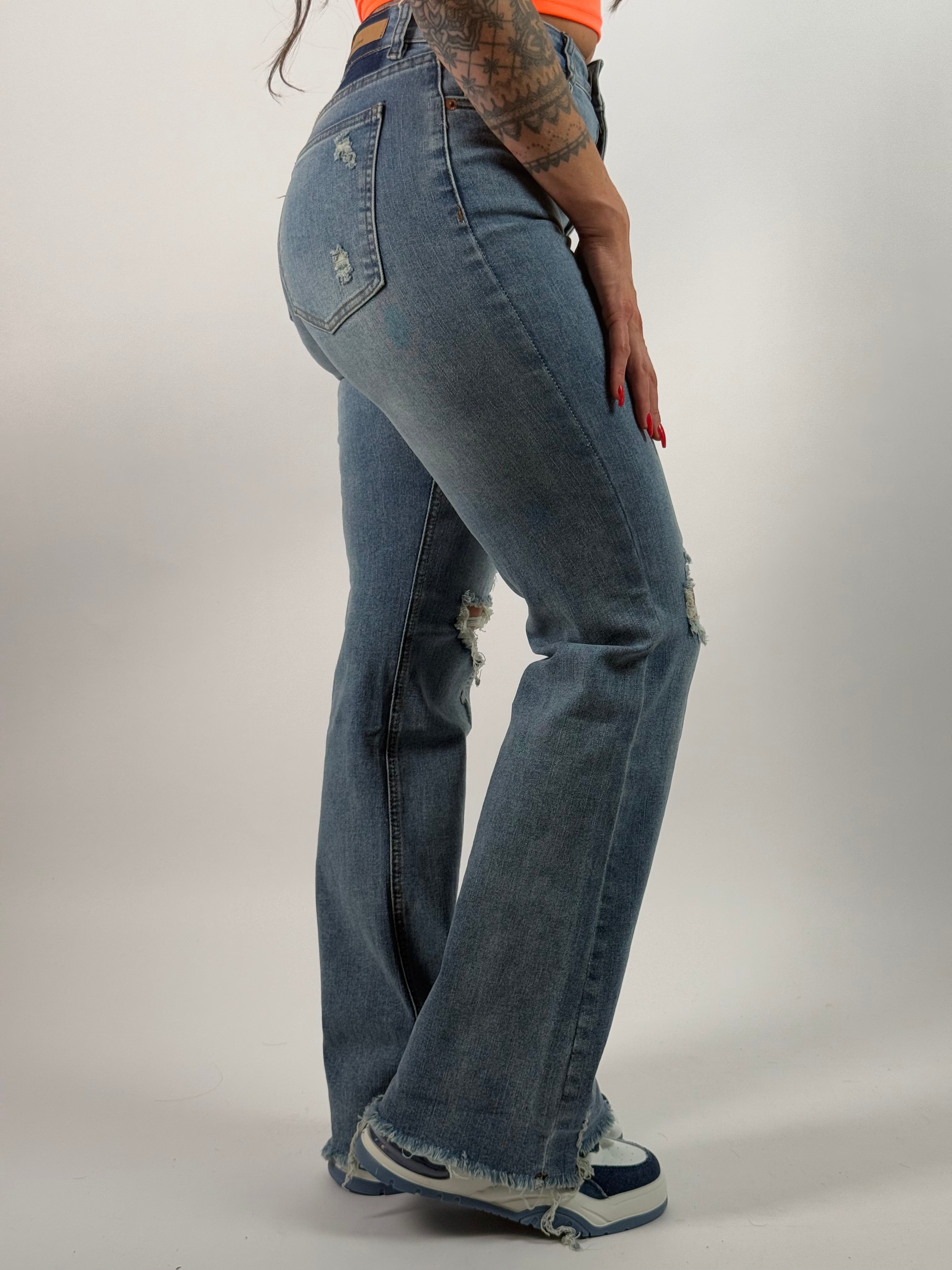 Jeans K 763-2 Flared Blauw