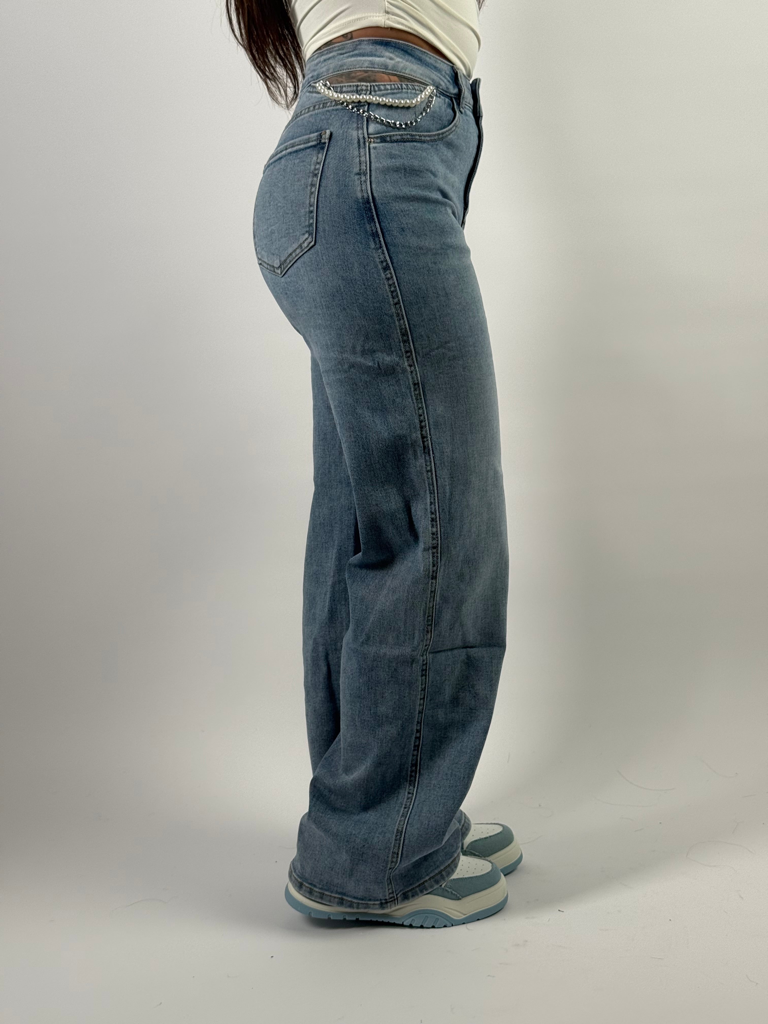 Jeans H 955 Parel Wide Leg Blauw