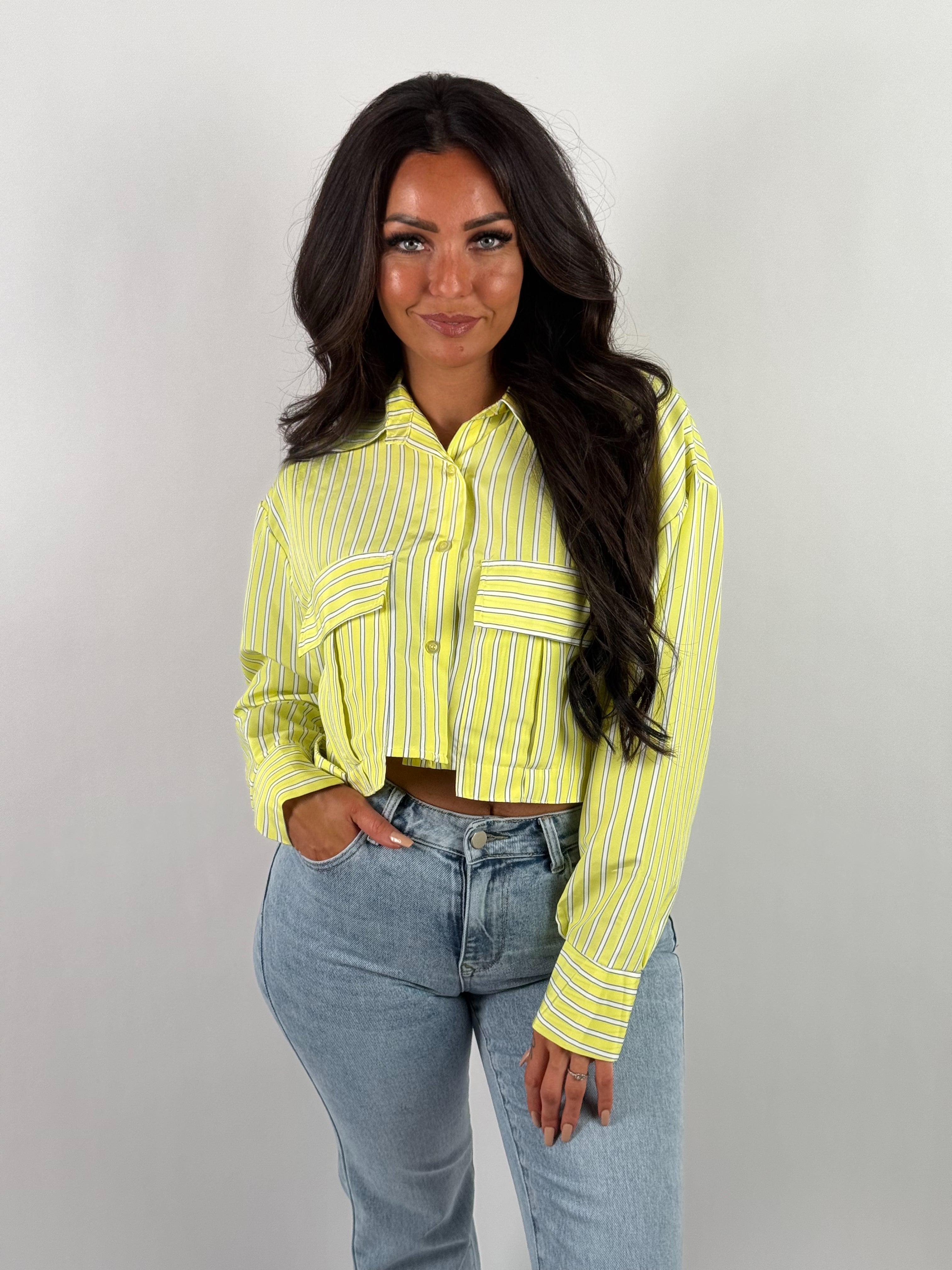 Blouse Streep 421 Geel
