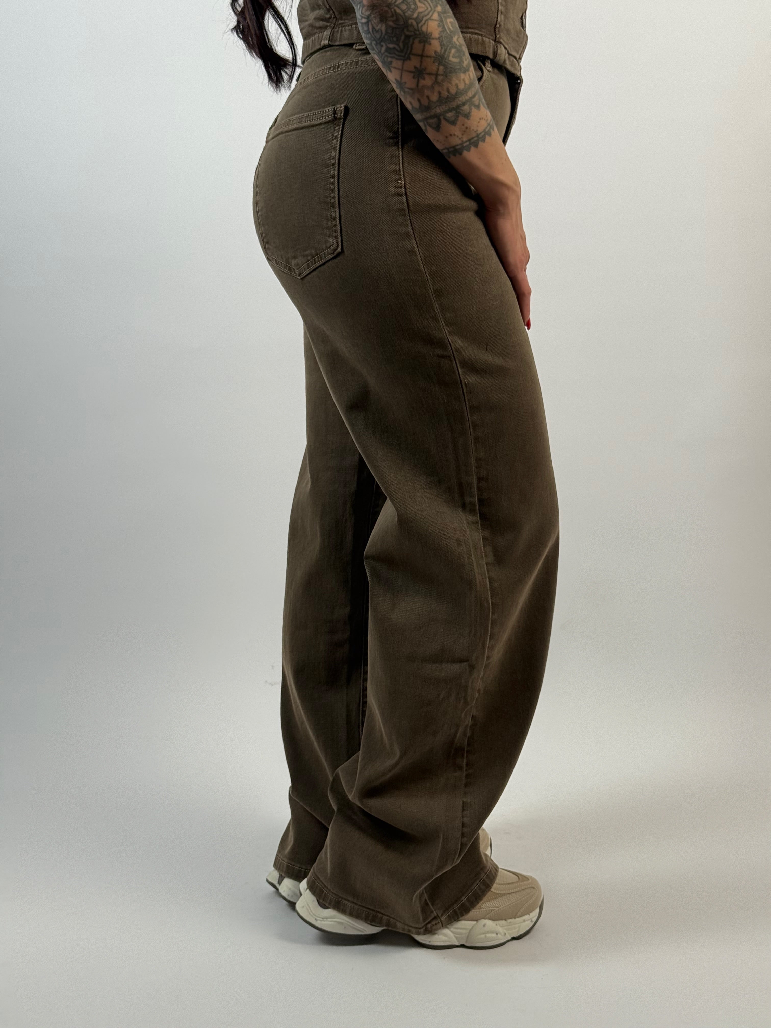 Set L Gilet 3371 Jeans Bruin