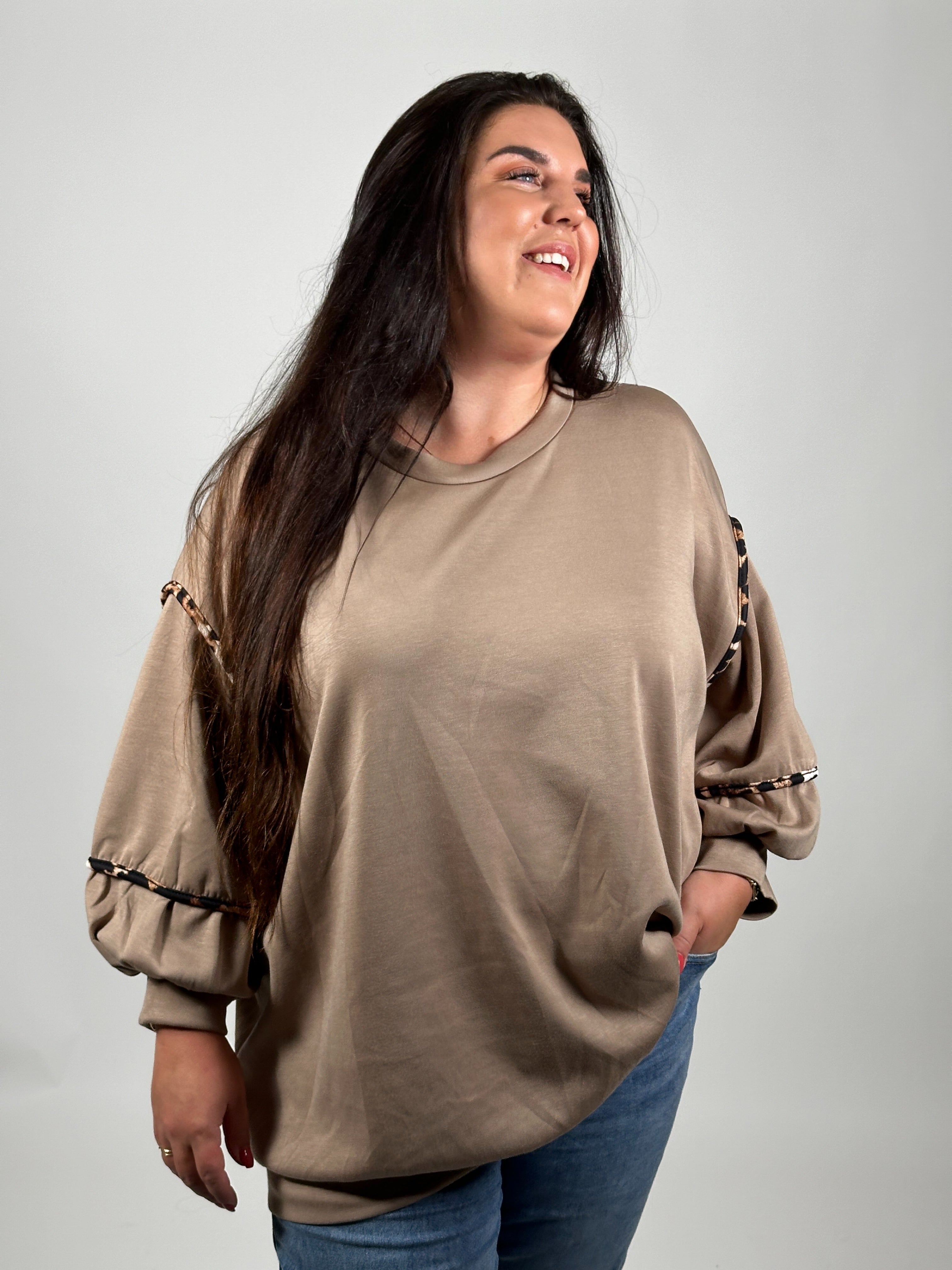 Trui Plus Size Leo Beige