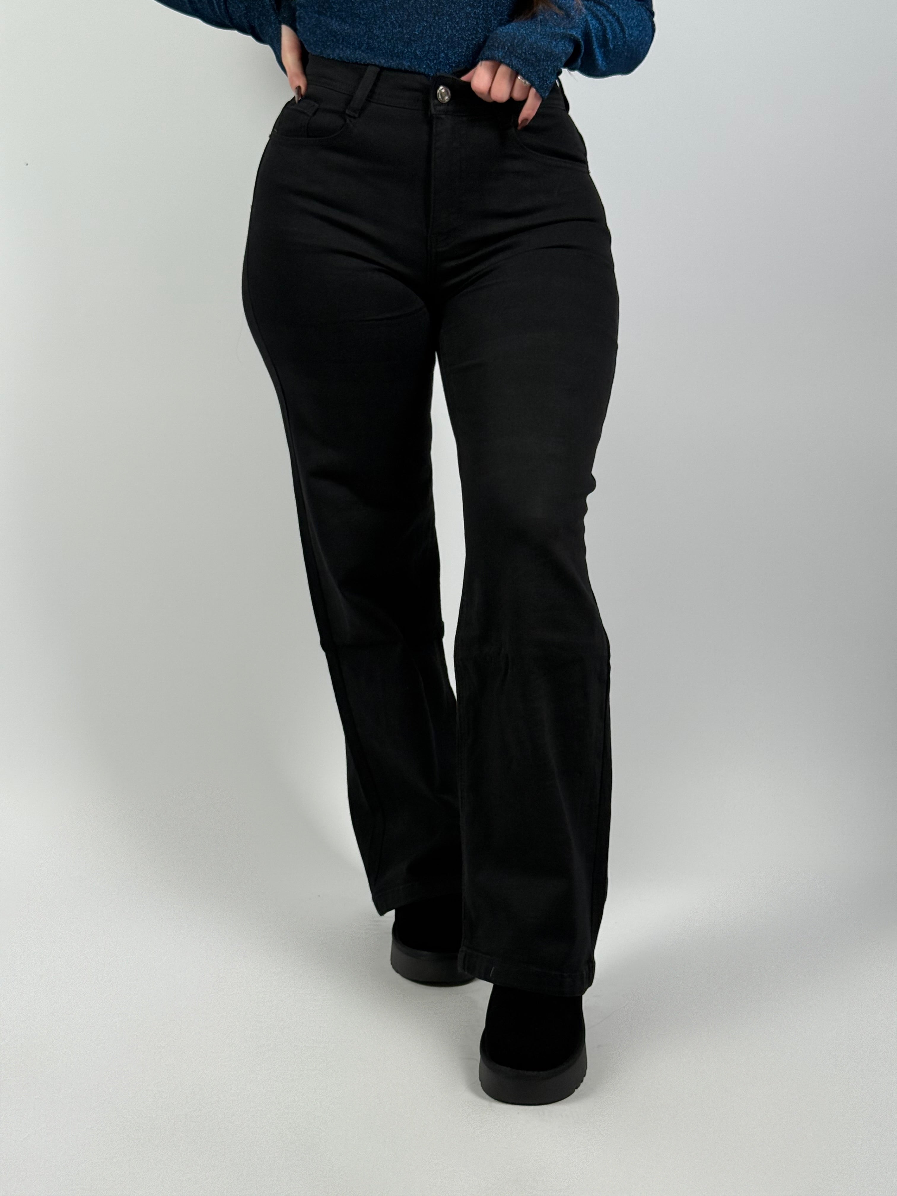 Jeans B 77083 Wide Leg Zwart