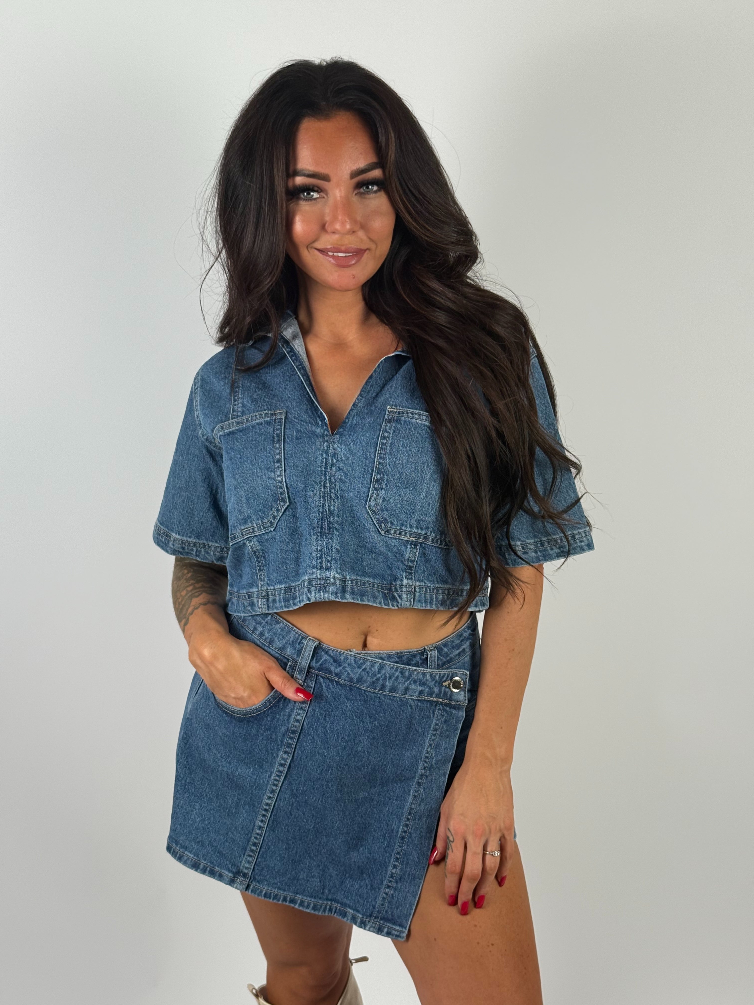 Jeans Skort 3096 D.Blauw