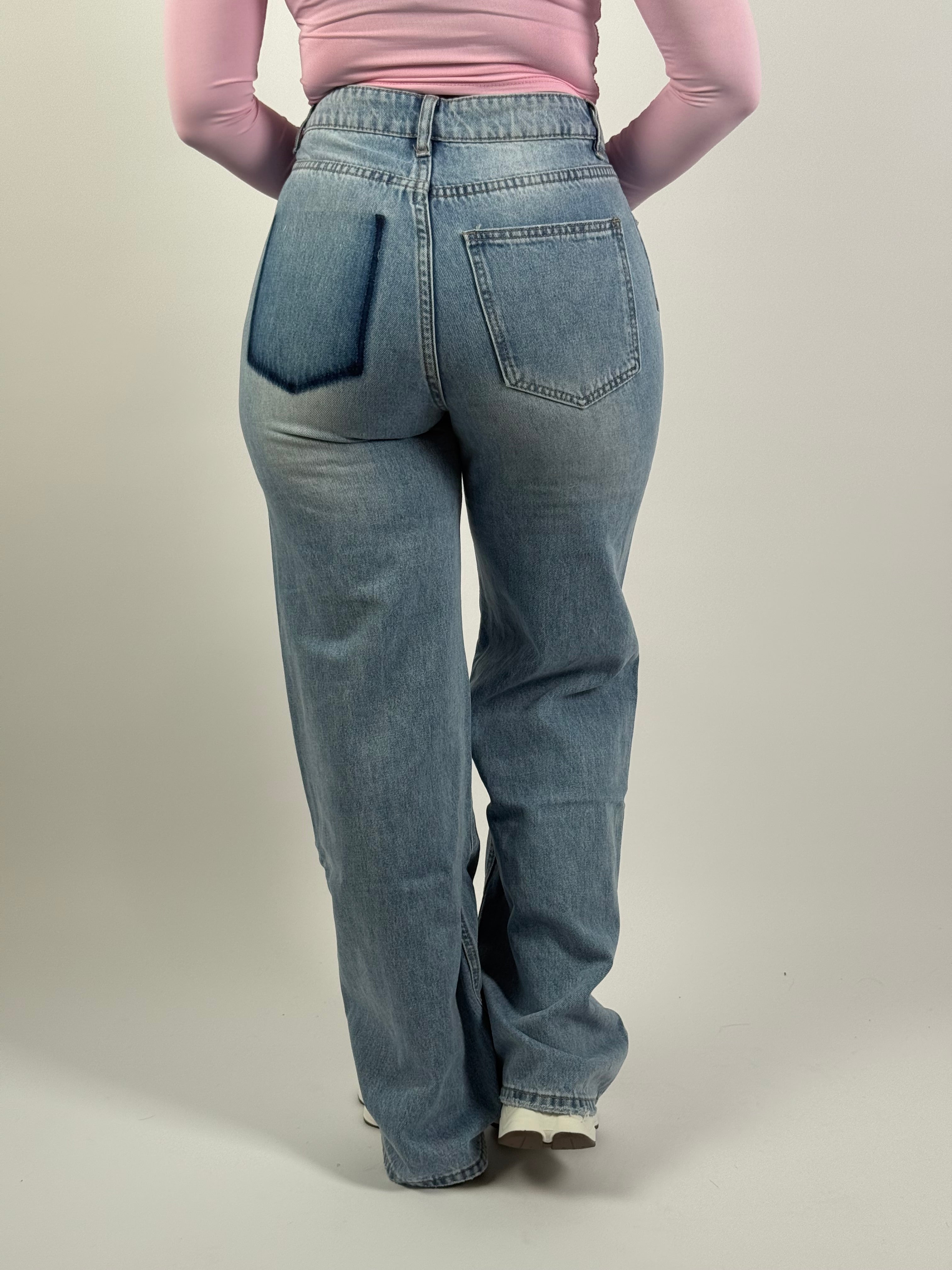 Jeans L 6002-1 Wide Leg Blauw