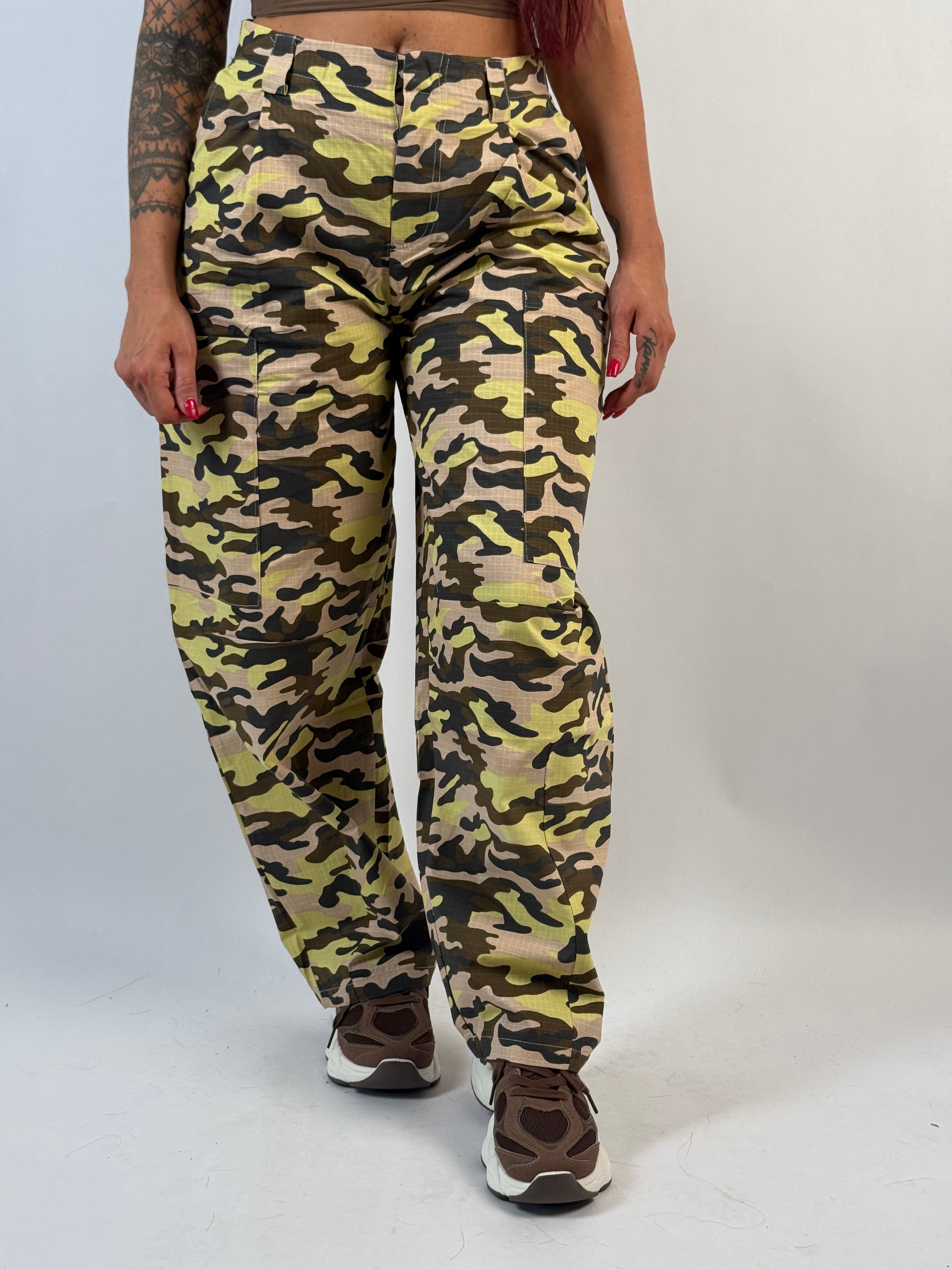 Broek Camou Roze/Geel