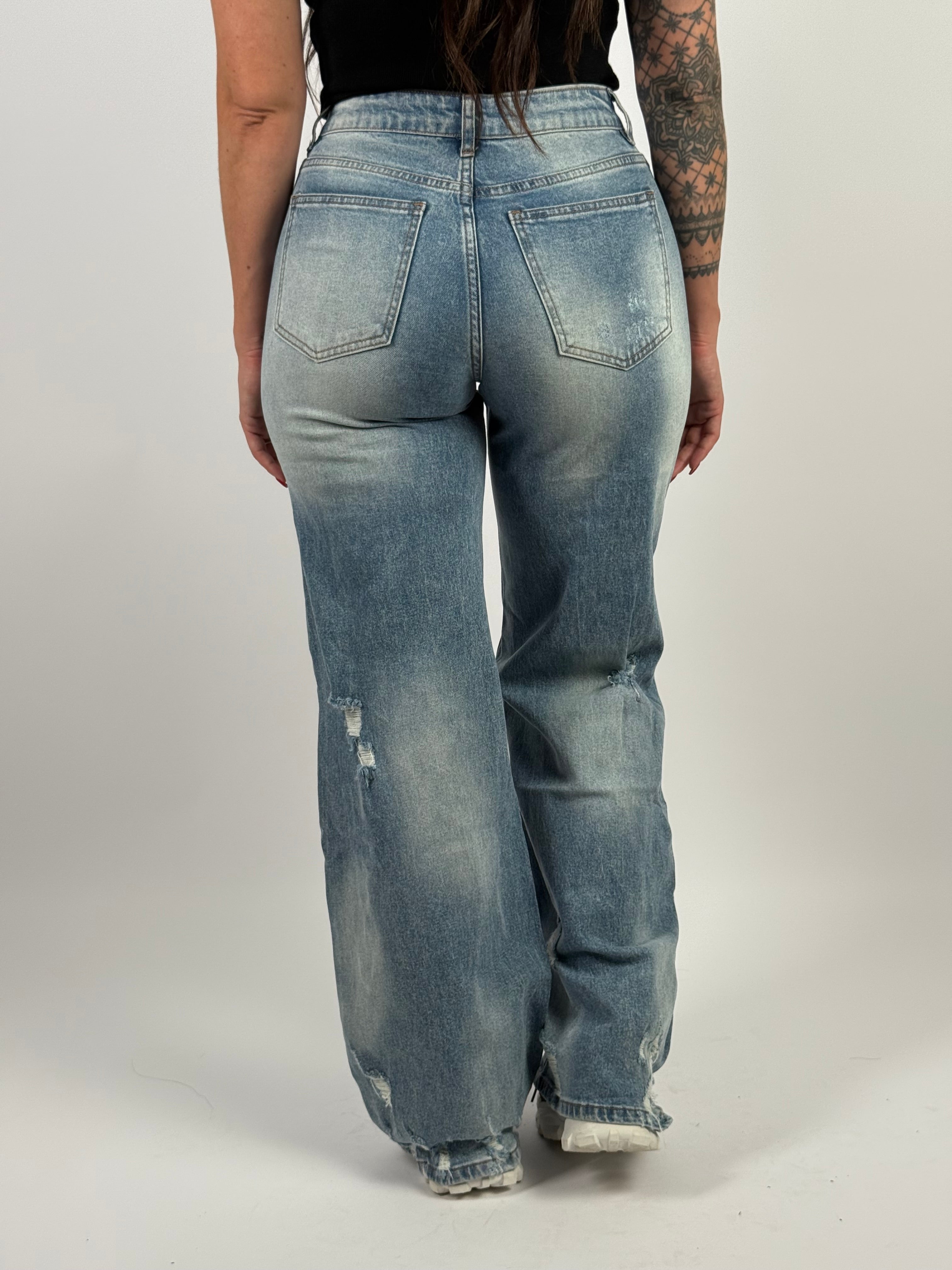 Jeans L 1171-1 Wide Leg Blauw