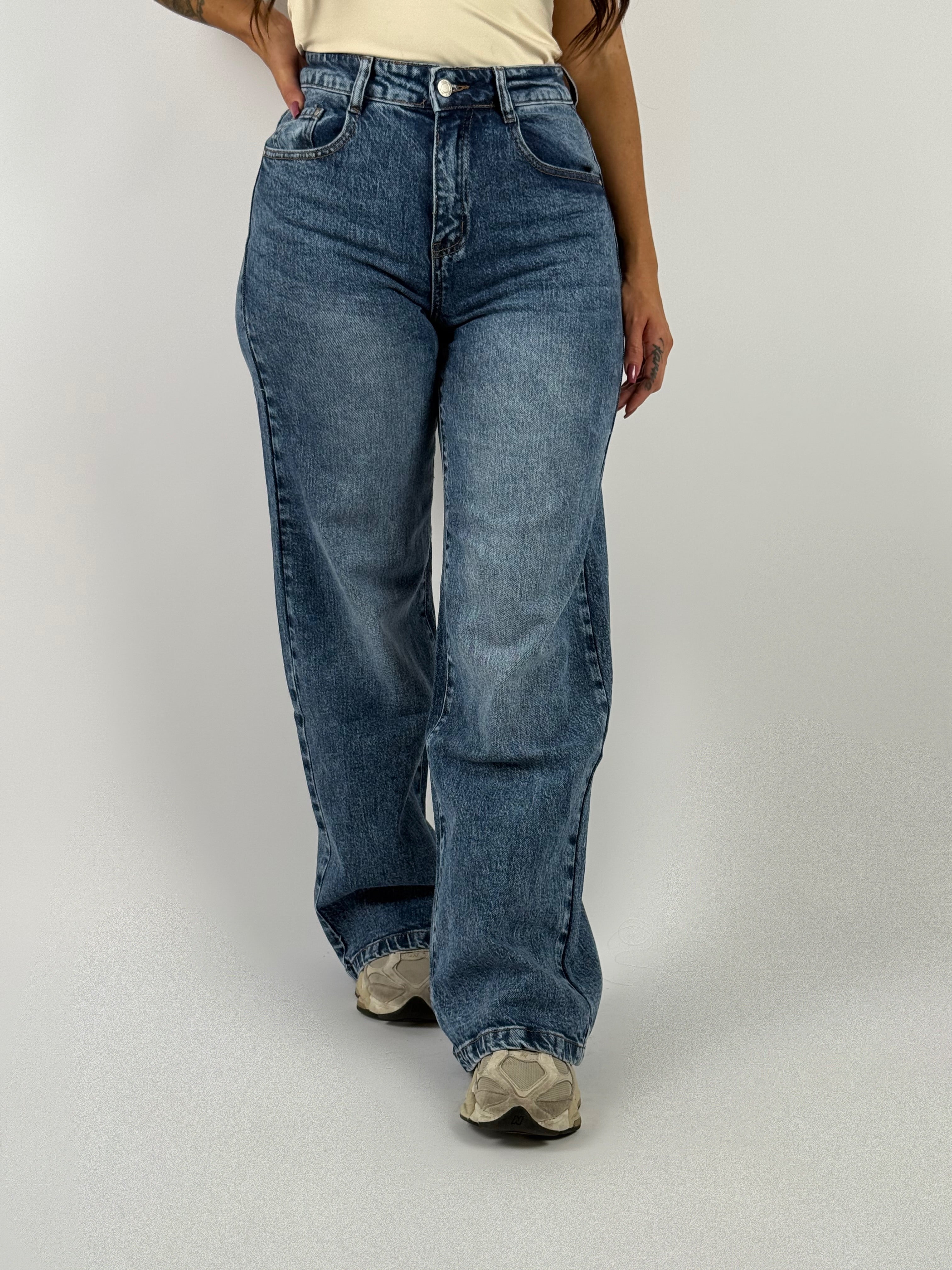 Jeans B 66191 Wide Leg Blauw