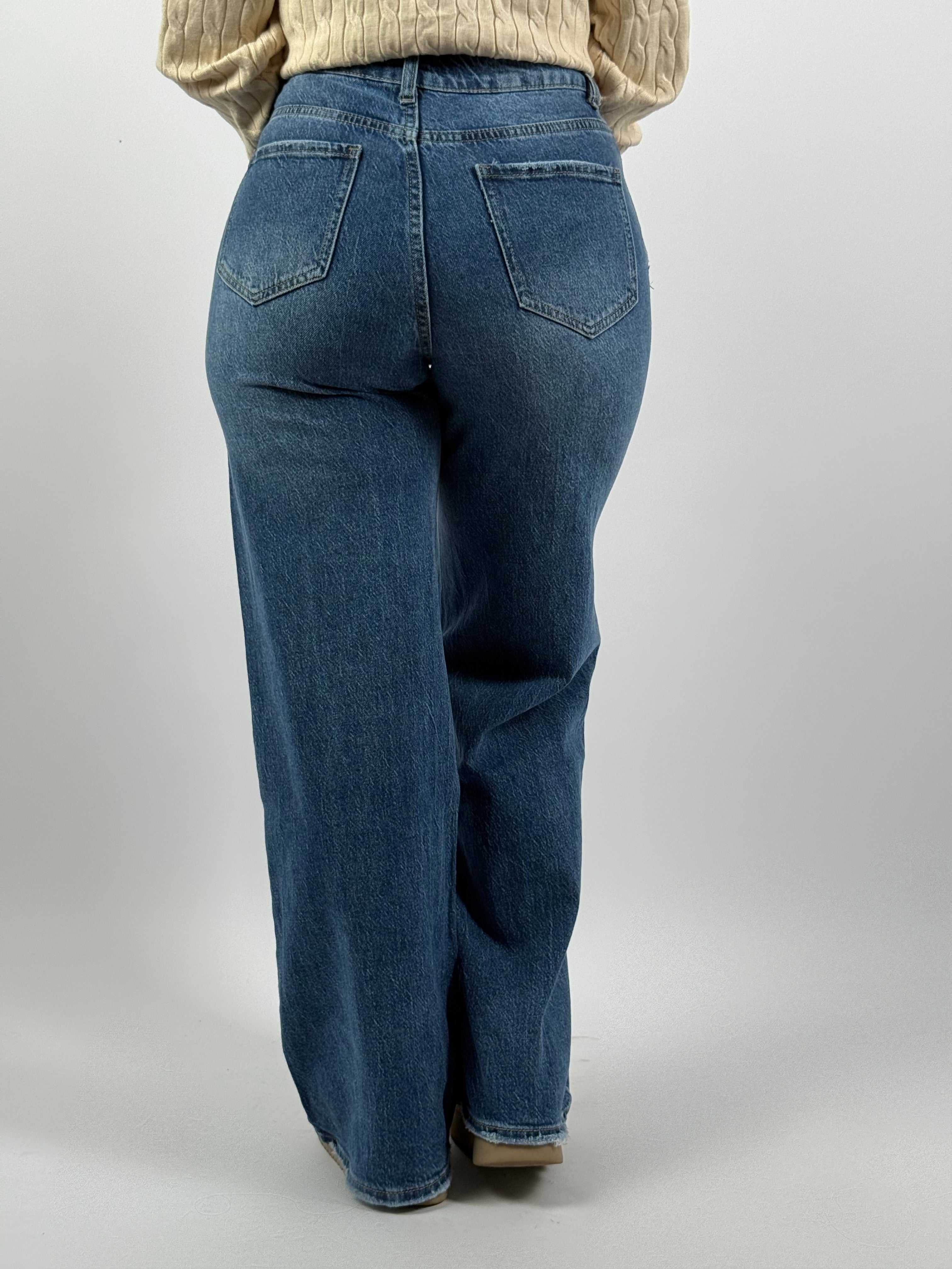 Jeans F 2102  Wide Leg Blauw