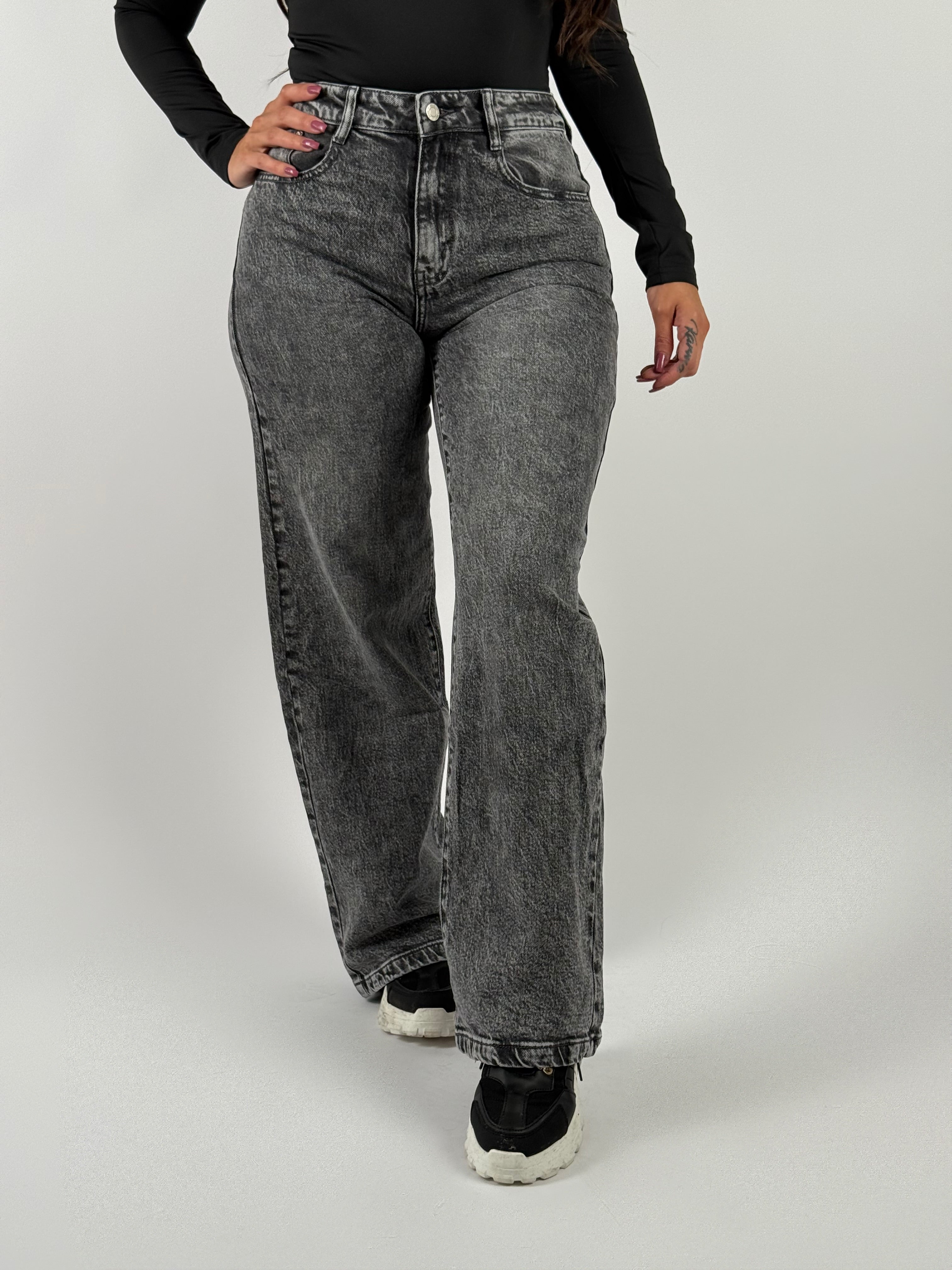 Jeans B 66193 Wide Leg Grijs