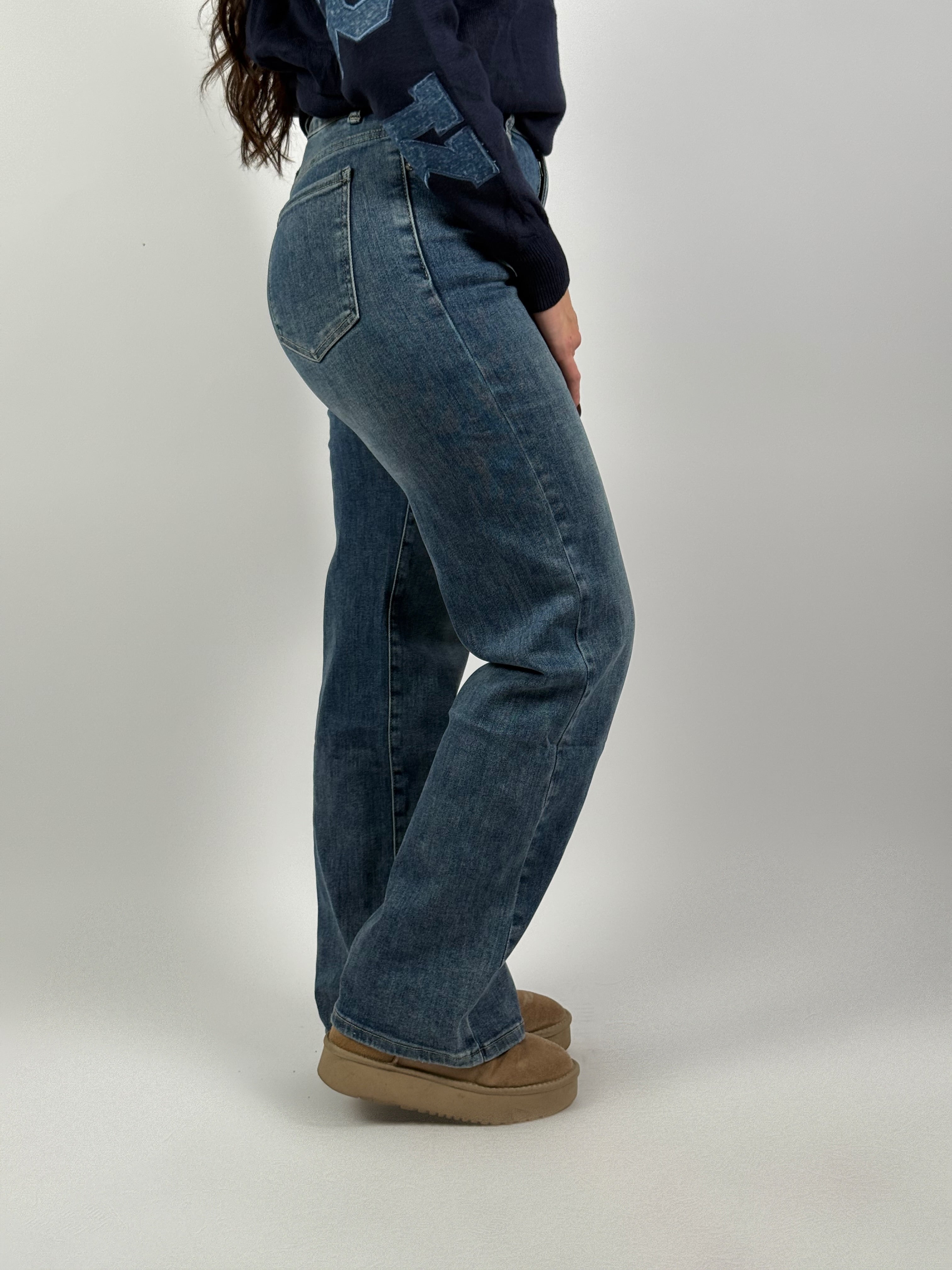 Jeans L 6320-2 Wide Leg Blauw