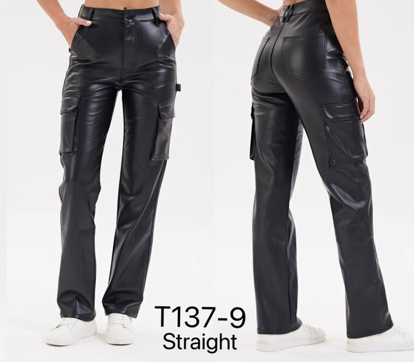 Pants Leather Cargo 137 Black