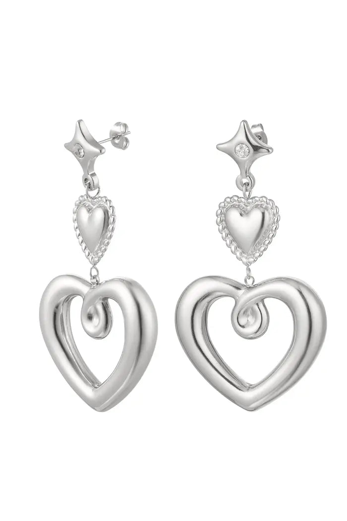 Earrings Heart 628 Silver