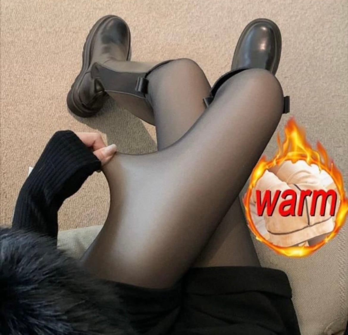 Panty Fleece Black 300 Den